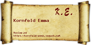 Kornfeld Emma névjegykártya